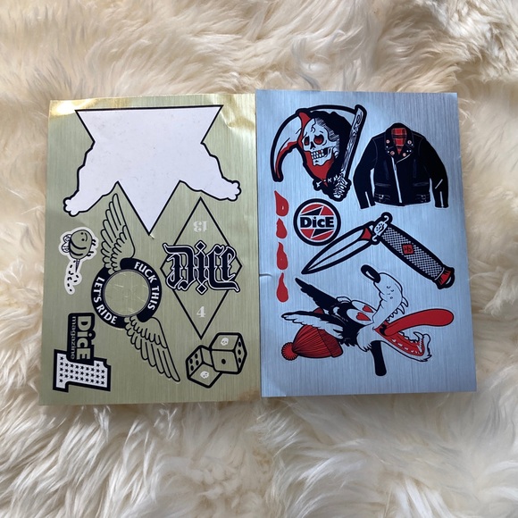 Dice Motorcycle Magazine Metallic Stickers Let’s Ride - Picture 1 of 4